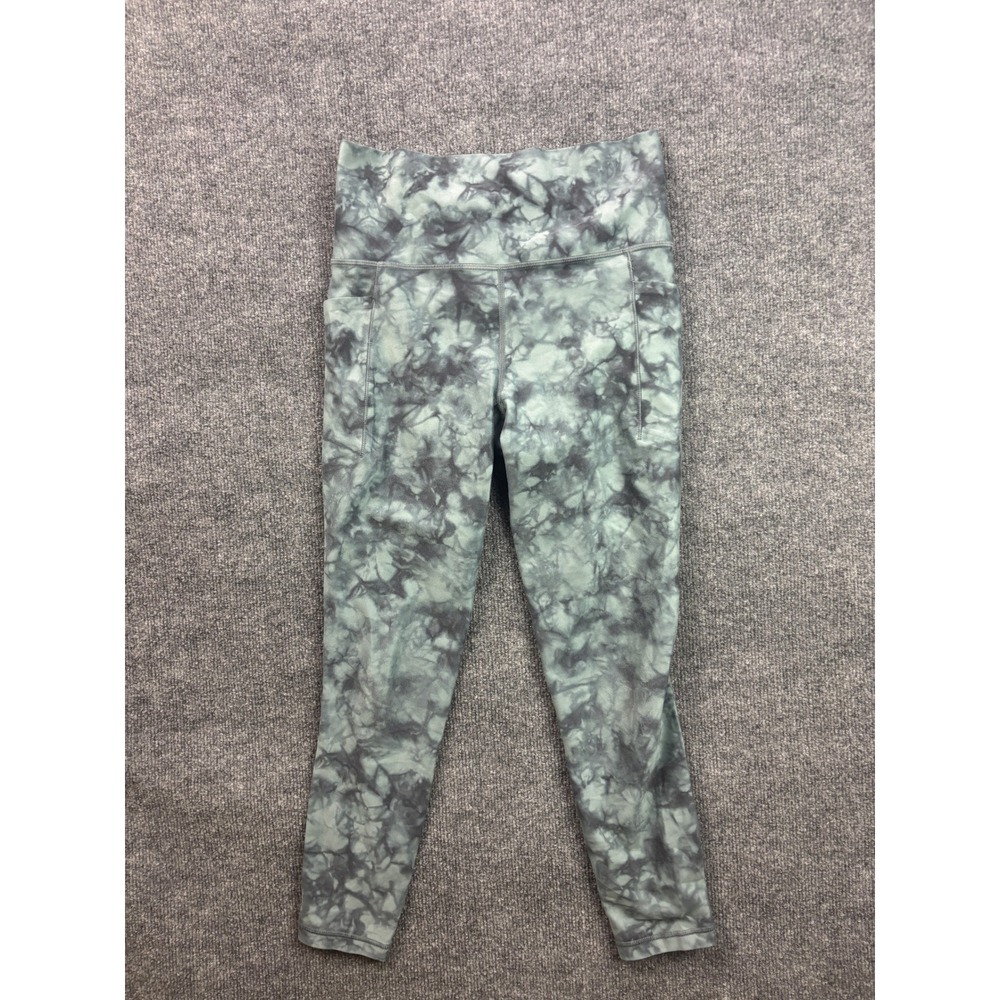 Athleta‎ Salutation Stash Pocket II Tight Women S Green Tie Dye 7/8 Leggings